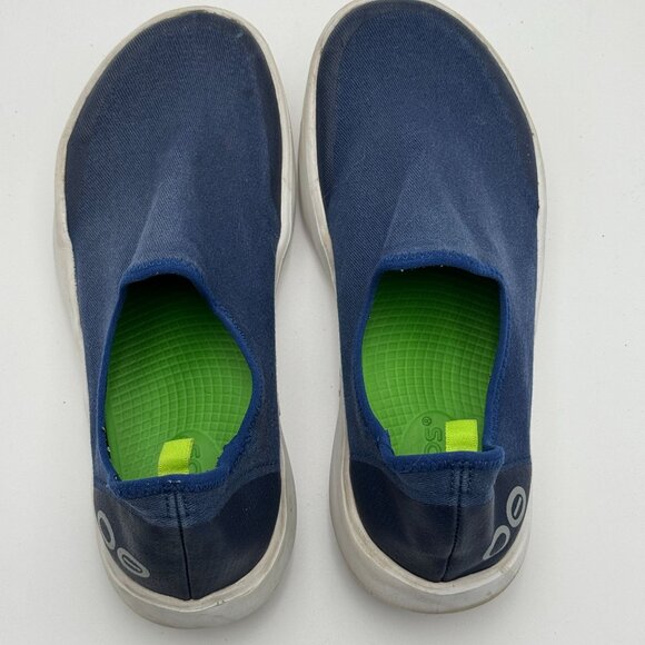 OOFOS Womens OOmg eeZe Low Shoe Navy Recovery Walking Comfort Slip Ons Size US 8 - Picture 7 of 10